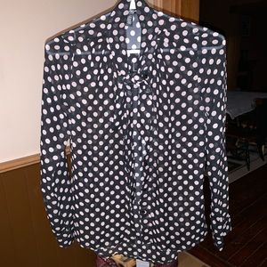 Streetwear Society see through button up blouse with front bow. Size small